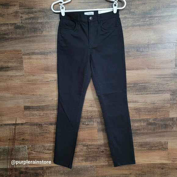 LOFT Jeans Size 24 Skinny Mid Rise Regular Fit Tummy Control Black Wash NWT - Picture 1 of 12